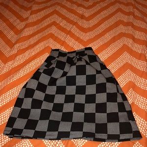 Black & White Checkered Skirt